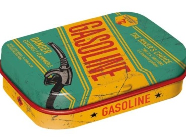 blikken pepermuntdoosje gasoline