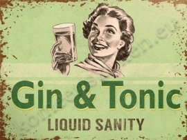 metal wall sign gin & tonic 30-40 cm