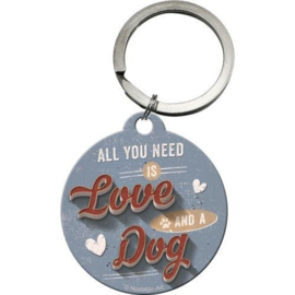 Key Chain Round Love Dog