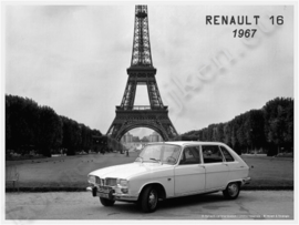 blikken wandplaat Renault R16 eiffeltoren 1967 30-40 cm