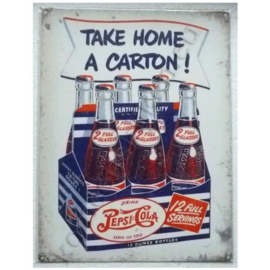 metalen wandplaat pepsi cola take home a carton! 30-40 cm