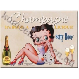 metalen ansichtkaart Betty Boop zittend 15-21 cm