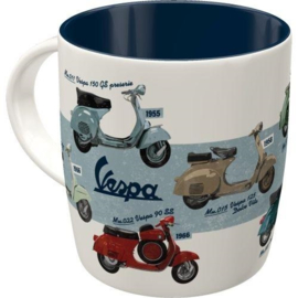 beker met 6  vespa modellen