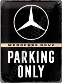 metalen wandplaat mercedes benz parking only 30x40 cm