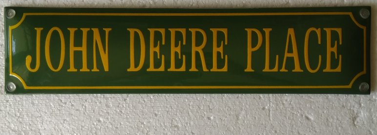 emaille straatnaambord john deere place
