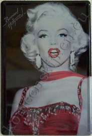 metalen reclamebord Marilyn Monroe zwart / rood 20-30 cm