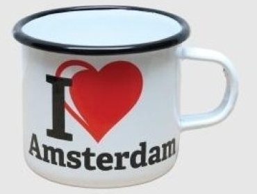 emaille mok i love amsterdam