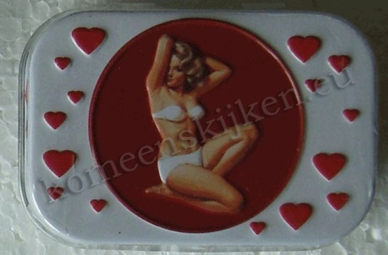 blikken pepermuntdoosje pin up sweathart