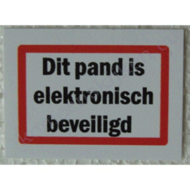 mini sticker Dit pand is elektronisch beveiligd 5 cm.