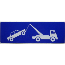 blauwe sticker symbool wegsleepregeling auto / sleepwagen 26,5 cm