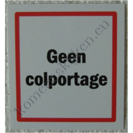 geen colportage sticker 6 cm.