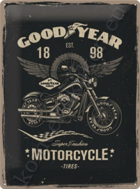 metalen reclamebord goodyear motorcycle tires 30-40 cm