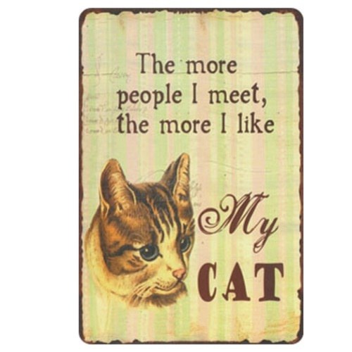 wandplaat I like my cat 20-30 cm
