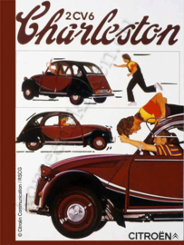 metalen reclamebord citroën 2cv6 charleston 15-20 cm