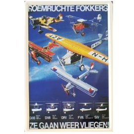 metalen wandplaat roemruchte Fokkers 20x30 cm