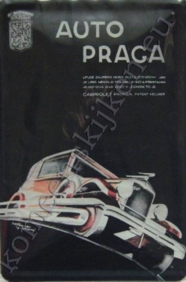 metalen wandbord auto praga 20-30 cm