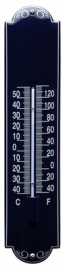 emaille thermometer deco donker blauw