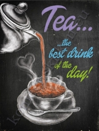 metal wall sign tea best drink 30-40 cm