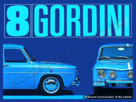 metalen reclamebord Renault 8 Gordini R 15-20 cm