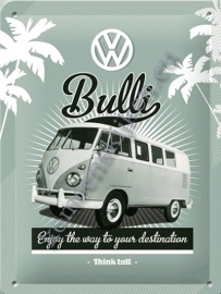 metalen reclamebord VW bulli 15-20 cm