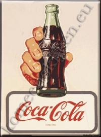 metalen ansichtkaart Coca Cola hand met fles 15-21 cm