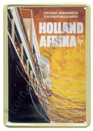 metalen ansichtkaart holland afrika lijn 10-14 cm
