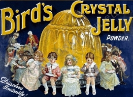 metalen reclamebord bird`s jelly powder 30-40 cm