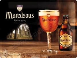 metalen wandbord maredsous bier 30-40 cm