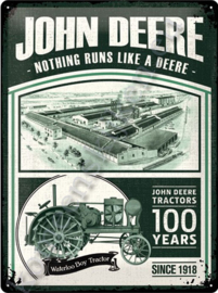 blikken muurbord john deere tractors 100 years 30×40 cm