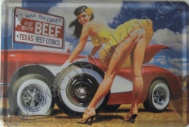 metalen wandplaat pin up auto beef 20-30 cm