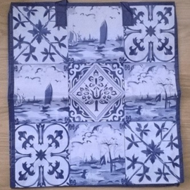 shopper delfts blauw boodschappentas