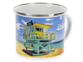 VW T1 Bus Emaille Mok Beach Life 500ml