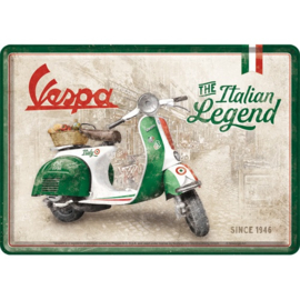 Metal Card Vespa, the Italian Legend 10 x 14 cm