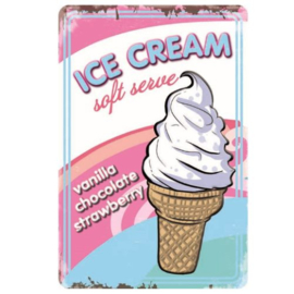 metalen reclamebord ice cream soft serve 20-30 cm