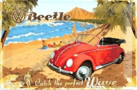 metalen wandplaat volkswagen beetle / kever cabrio 20-30 cm