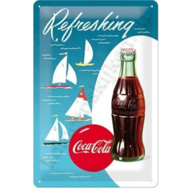 metalen wandbord coca cola zeilboot 20-30 CM