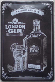 metalen wandbord London gin 20x30 cm