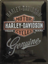 metalen wandplaat harley davidson genuine 30-40 cm