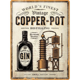 metalen reclamebord gin copper pot 30x40 cm