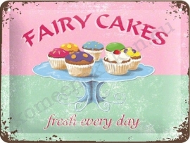 metalen wandbord fairy cakes 15-20 cm