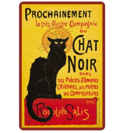 metalen  wandplaat chat noir 20-30 cm