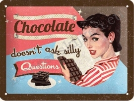 wandbord chocolate doesn't ask silly questions  15-20 cm