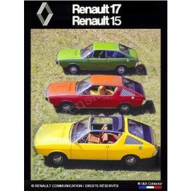 metalen wandbord renault 15 en 17  30-40 cm