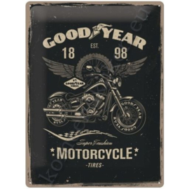metalen reclamebord goodyear motorcycle tires 30-40 cm