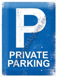 metalen wandbord private parking 30-40 cm..