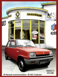 metalen reclamebord renault 5 garage 20-30 cm