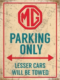 metal wall sign MG Parking only 30-40 cm