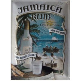 metalen wandbord jamaica rum 15-20 cm