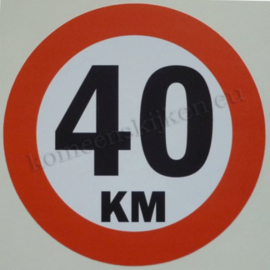 sticker 40 km 14 cm