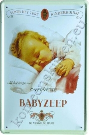 blikken reclamebord van babyzeep 30-40 cm